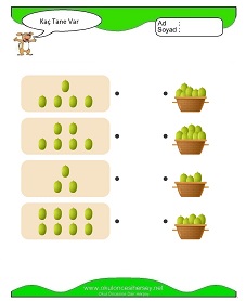 okul öncesi çocuklar için Sayı Sayma çalışma sayfaları